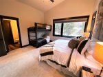Upper level bedroom 2 with King Bed, Bunks, Attached Bathroom